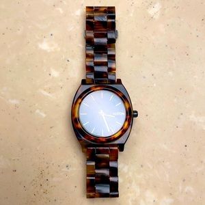 Nixon The Time Teller Acetate watch in tortoise shell
